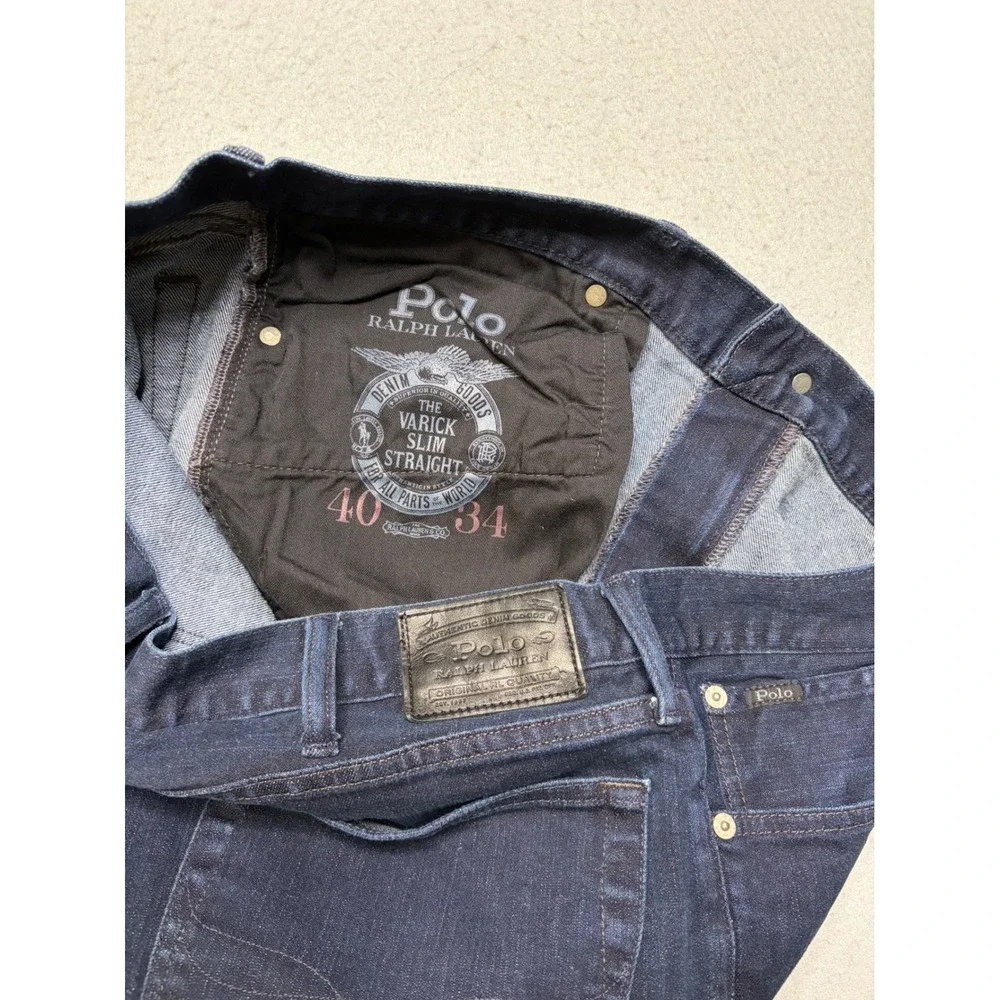 Polo‎ Ralph Lauren Jeans Mens 40x34 Blue Varick Slim Straight Stretch Indigo